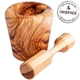 thumbnail image 2 of Olive Wood Round Mortar and Pestle Set, 2 of 3