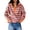 Orange, variant on Women Fleece Quarter Zip Pullover Sweatshirt Stand Collar Loose Fit Winter Warm Jacket