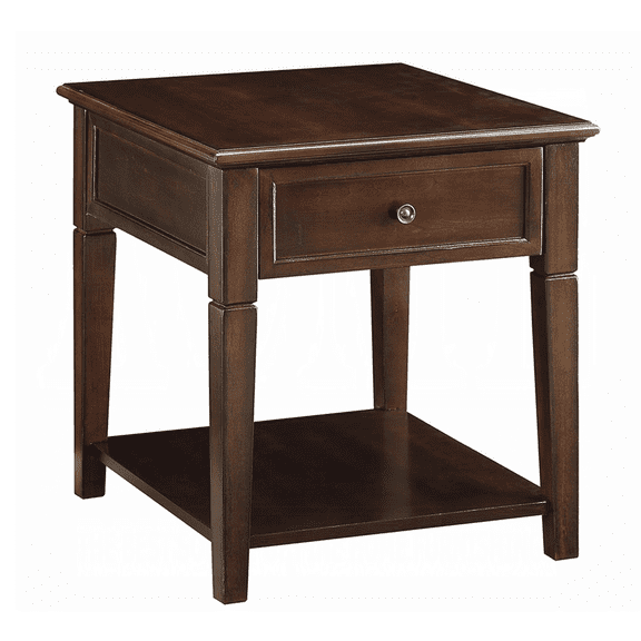 Knubmt Wood Side Table End Table with 1 Drawer and Bottom Shelf, Rectangle End Table for Living Room, Office