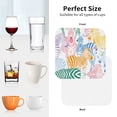 thumbnail image 6 of Lsque Zebra Colourful Pattern 4" Drink Coasters Set of 4, PVC Leather Absorbent Coasters, Table Coaster Set Decorative Coffee Cup Coasters Housewarming Gift -Square, 6 of 6