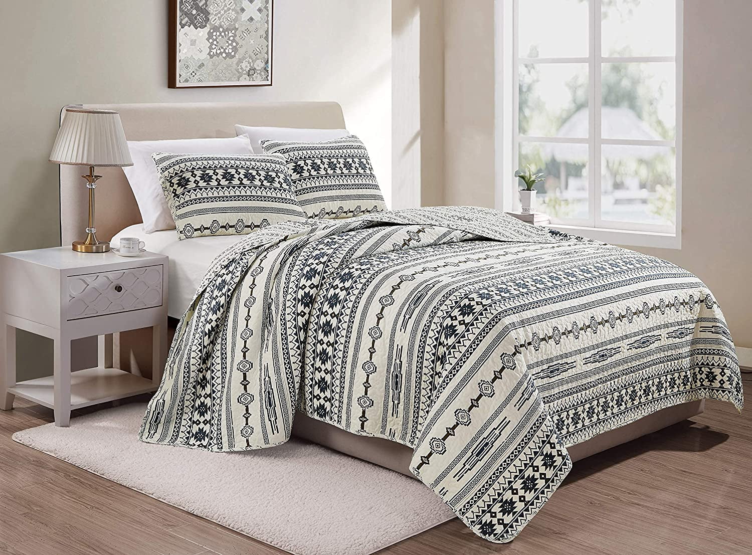 Details about   Intelligent Design Kai Solid Chevron Quilted Reversible Ultra Soft Microfiber to 