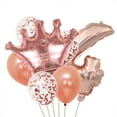 thumbnail image 1 of Decoraciones de cumpleaños: globo con números de oro rosa y globo con forma de corona, globos de confeti, suministros de cumpleaños, 1 of 5