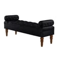 thumbnail image 6 of Dtwnek Velvet Long Bed Bench with Wood Legs, Upholstered Entryway Bench for Living Room, Bedroom, Office, Black, 6 of 6