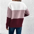 thumbnail image 4 of Women's Striped Sweater Boat Neck Knitted Sweater Casual Long Sleeve Pullover Fashion Sweater Top, 4 of 9