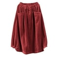 thumbnail image 4 of Riforla Skirts for Women Autumn Winter Corduroy Midi Long Skirt Elastic Waist A-Line Pleated for Casual Daily Wear Midi Skirt Red XXL, 4 of 7