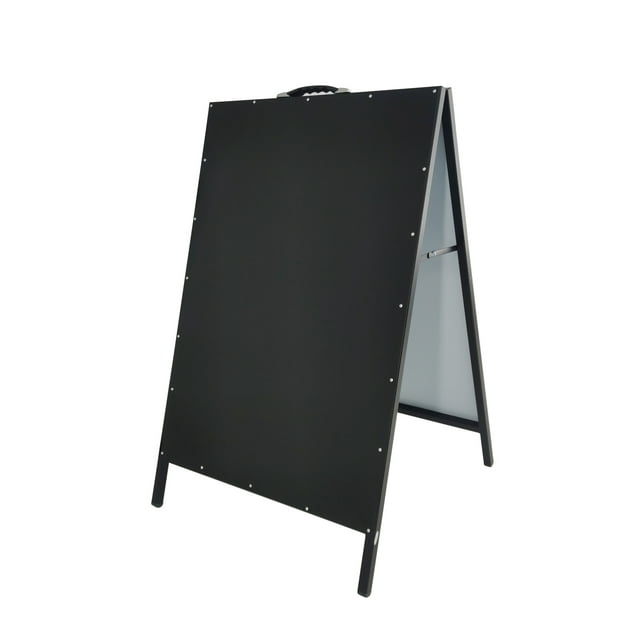 FixtureDisplays® Panneau de Menu A-Frame Noir Tout en Métal Effaçable à Sec pour Trottoir Panneau Publicitaire Promotion de Magasin Support de Message pour Marqueur Effaçable à Sec, Craie Liquide Seulement 1132