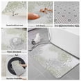 thumbnail image 6 of Sage Green White Bath Mat 3 Piece Bathroom Rug Set, Abstract Grey Chrysanthemum Flower Non Slip Bath Rug Contour Mat and Toilet Lid Cover, Absorbent Shower Mats Soft Bath Rugs and Mats Sets, 6 of 8