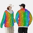 thumbnail image 4 of Fotbe Glitter Rainbow Chaqueta con Protección Solar UPF 50+ para Hombre y Mujer, Camisa con Capucha y Bolsillos-3X-Large, 4 of 7