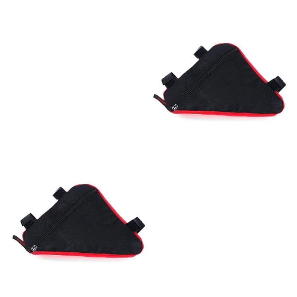 Greeniant Bolsa de cuadro delantero de bicicleta Bolsa de manillar de bicicleta de montaña de tela Oxford Bolsa de montar en bicicleta de Rojo 2piezas