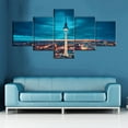 thumbnail image 3 of TISHIRON 5PCS Framed Canvas Wall Art Set,50"x24"Blue Hour at Dusk in Berlin Canvas Art Decor, 3 of 7