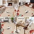 thumbnail image 5 of Area Rug for Living Room, Rustic Crane Non-Slip Indoor Large Carpet for Bedroom/Dining Room, Vintage Red Teal Spring Floral Botanical Washable Low-Profile Rectangle Floor Runner Rugs - 6 x 9 Ft, 5 of 8