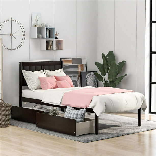 Wood Bed Frame Slats With, Wooden Slat Twin Bed Frame Ikea