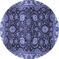 thumbnail image 1 of Ahgly Company Indoor Round Abstract Blue Modern Area Rugs, 5' Round, 1 of 4