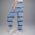 thumbnail image 5 of Girls Summer Pants New Girls Baggy Striped Sweatpants Elastic Waist Drawstring Comfy Kids Casual Joggers Pants with Pockets Blue 5 Years, 5 of 7