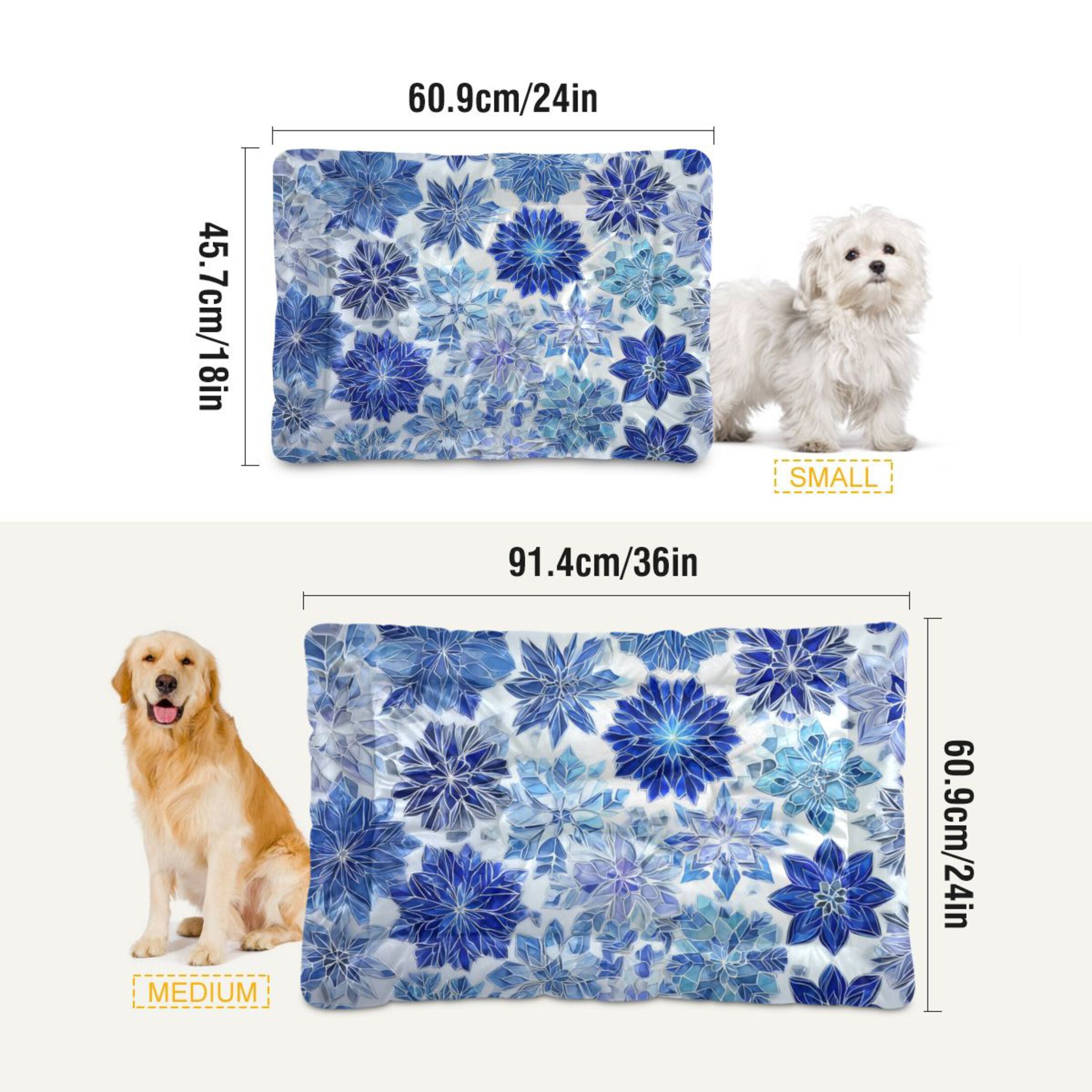Cozy Mat Pet Bed Indoor Outdoor Warm Soft For Cat Dog Puppy(S/M) Snowflake