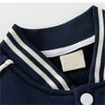 thumbnail image 4 of Ticikt Kids Baseball Jacket Varsity Coat Fall Winter Fleece Bomber Vintage Outerwear Casual Sport Cardigan Sweatshirt Youth,Color:Navy,2-3 Years, 4 of 8