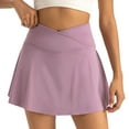thumbnail image 2 of FAOWME Women's Skirts High Waist Solid Color Comfortable Breathable Fitness Yoga Skirt For Sports Activities,Light Purple,L, 2 of 8