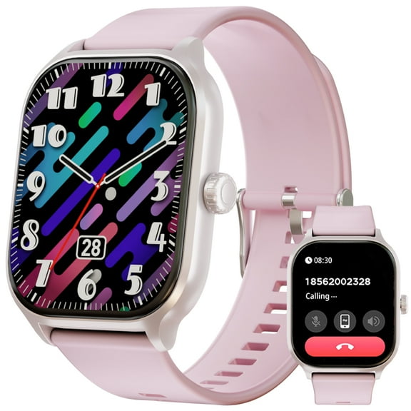 Women's Smart Watch 2.01 Inch Touch Screen Fitness Tracker Watch IP68 Waterproof Sports Smart Watch for Android iPhone (Pink)