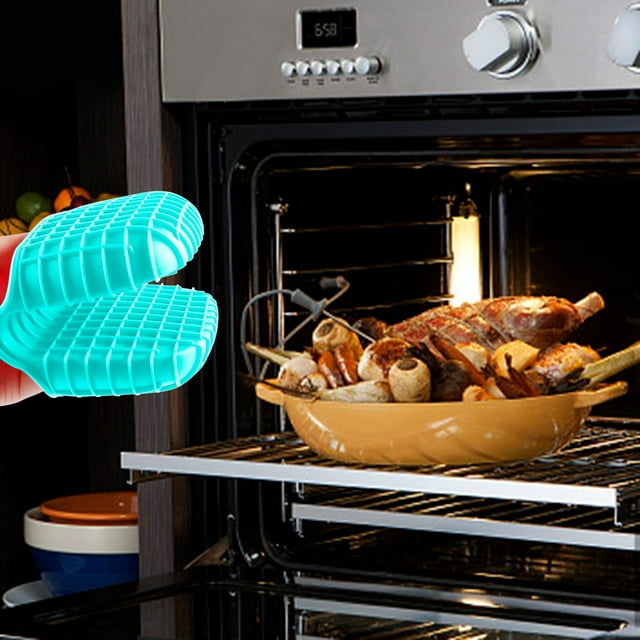 CRCMURE Oven Mitts Mini Silicone Oven Mitts Set Oven Mitts Heat Insulation Oven Gloves For Kitchen Cooking And Baking Protecting Fingers Mini Oven Hand Clips