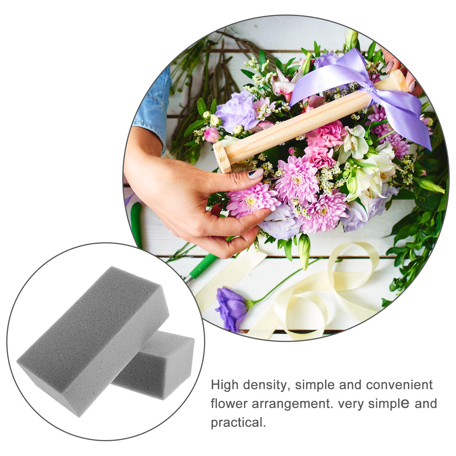 Luxshiny 5-Pack Grey Foam Inserts for Floral Arrangements, Craft Supplies, and Art Projects Foam Blocks