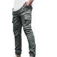 thumbnail image 2 of jsaierl Mens Slim Cargo Pants Drawstring Casual Multi Pocket Sweatpant Elastic Waist Jogger Workout Trouser, 2 of 9