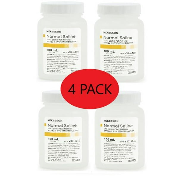 Mckesson Normal Saline Usp Sterile Irrigation Solution Sodium Chloride 0 9 Solution Bottle Screw Top 500 Ml Pack Of 4 Walmart Com