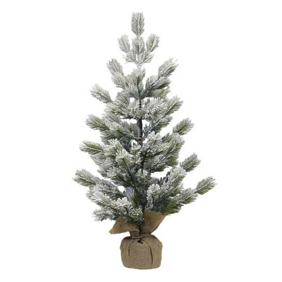 Old World Christmas Tabletop Faux Frosted Balsam Tree with Burlap Base, 23in