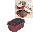 thumbnail image 3 of Boîte à Bento en Acier Inoxydable 1.2L Double Couche Étanche Conteneur Alimentaire Scellé Boîte de Rangement pour Pique-Nique Boîte à Lunch Boîte de Rangement Alimentaire Scellée [Rouge], 3 of 9