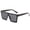 Black Frame Black Film, variant on Square Oversized Sunglasses for Women Men Fashion Flat Top Big Black Frame Shades