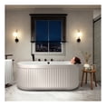 thumbnail image 4 of Stone Belle 67 in. Flatbottom Freestanding Whirlpool and Air Bathtub with Center Drain and Faucet in White and Black, 4 of 11
