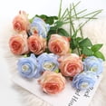 thumbnail image 2 of Pink Fake Roses Artificial Flowers - Fake Artificial Roses Silk Flowers with Stems for Home Wedding Hotel Office Centerpiece Decor（Gradient Pink）, 2 of 5