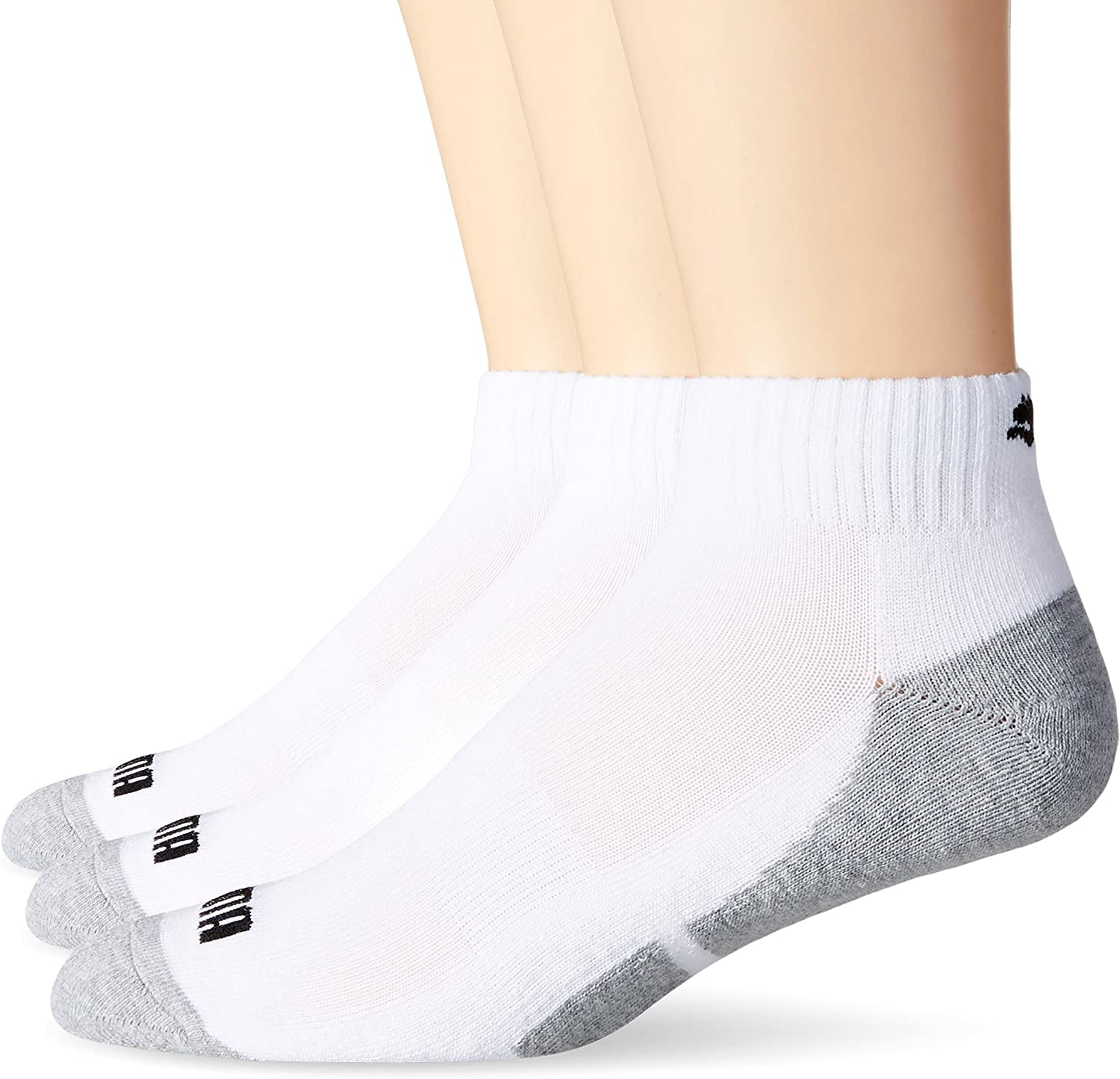 PUMA Socks Men's Quarter Cut Socks, White, Sock Size:10-13/Shoe Size: 6 ...