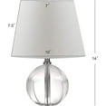thumbnail image 3 of Safavieh 14 in 1-Light Contemporary Chrome-Plated, Clear Table Lamps with Crystal Glass Off-White Glam Globe, 3 of 4