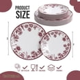 thumbnail image 5 of Trendables Fancy Plastic Party Plates, Burgundy Floral Plastic Plates For Wedding, 80 Pack - 40 of Each, 5 of 7