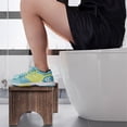 thumbnail image 4 of 7 Inch Wood Toilet Stool for Adults, Squatting Poop Stool for Bathroom, Portable Potty Stool with Non-Slip Surface, Natural Wooden Foot Rest, 4 of 6