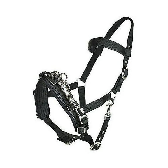 HorZe Sturdy Nylon Cavesson Cob Black