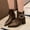 #050-Brown, variant on Chunky Heel Ankle Boots for Women - Fashion Casual Versatile Pointed Toe with Faux Fur Lined for Warmth Design Seasonal Winter Footwear with Low Heel & Ankle-Length Design