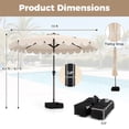 thumbnail image 3 of Gymax 10 FT Outdoor Umbrella w/ Weighted Base Sandbags Push Button Tilt & Crank Patio Beige, 3 of 7