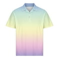 thumbnail image 4 of hotojiny Mens Shirts Summer Buttons Collar Short Sleeve Gradient T-Shirts Fashion Beach Vaction Hawaiian Tops Golf Shirts for Men, 4 of 6