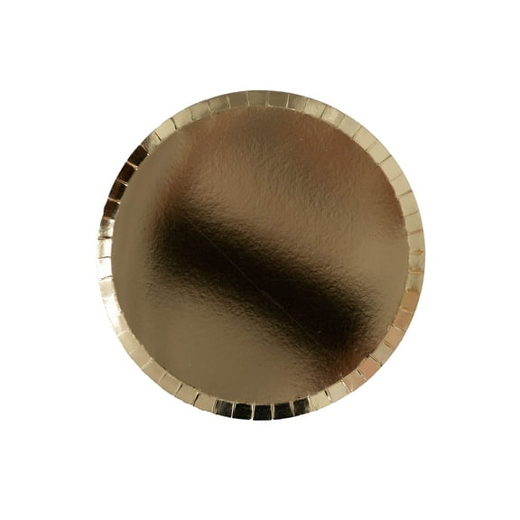 Jollity & Co Shade Dinner Plates AFN1- Gild Gold Paper Plates - Pack of 8 Cake Plates Disposable - Party Plates for Baby Showers, Anniversaries, Summer Parties, Birthday Decorations, and more