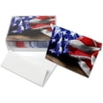 thumbnail image 2 of Small World Greetings American Flag USA Note Cards 24 Count - Blank Inside with White Envelopes - Patriotic Stationery - Veteran's Day - Military - A2 Size (5.5" x 4.25"), 2 of 4