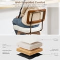 thumbnail image 6 of ONEVOG 26.2" Swivel Counter Stools Set of 2,Faux Leather Upholstered with Breathable Cane Back, Farmhouse Counter Height Chairs for Kitchen Island,Beige, 6 of 8