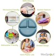 WeeSprout 100 Silicone, Suction Dishware Plate with Lids for Babies