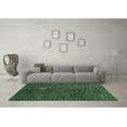 thumbnail image 3 of Ahgly Company Machine Washable Indoor Square Abstract Turquoise Blue Modern Area Rugs, 6' Square, 3 of 4
