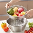 thumbnail image 2 of GPED Stainless Steel Colander Set of 3 (1/3/5 Quart) – Micro Perforated Metal Colander Strainer with Handles for Kitchen Draining/Rinsing/Washing, Heavy-Duty & Dishwasher Safe, 2 of 7