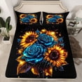 thumbnail image 2 of Castle Fairy Boys Girls Sunflowers Rose Twin Sheet Sets,Vintage Aesthetic Bedding, 2 of 7