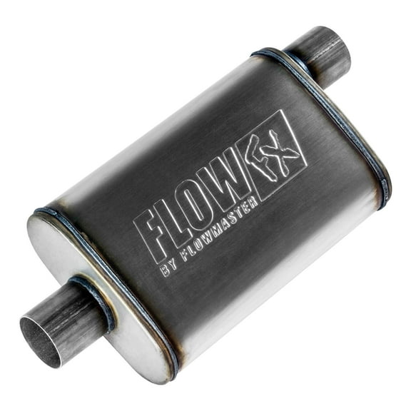 Flowmaster 71226 FlowFX Muffler 2.5" Offset Inlet Center Outlet - Moderate Sound 409 Stainless Steel