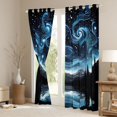 thumbnail image 3 of Homewish Ngalaxy Starry Sky Black Out Curtains,Natural Scenery Curtains Pack of 2 (42x63 Each),Oil Painting Artistic Bedroom Curtains For Girls Boys,Breathable Home Decor, 3 of 6
