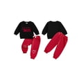 thumbnail image 2 of BemeyourBBs Toddler Baby Boy Valentines Day 2 Piece Outfits Newborn Love Boy Sweatshirt Tops and Pants Set Fall Winter Spring Clothes, 2 of 9
