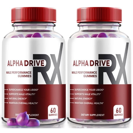 (2 Pack) Alpha Drive RX Gummies for Men, Your Daily Supplement for Confidence and Performance, All Natural AlphaDriver Rx Formula for Circulation & Overall Health, AlphaDriveRx Reviews (120 Gummies)